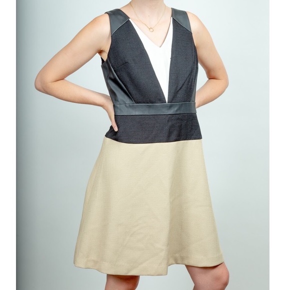 Ann Taylor Color-block Neutrals Dress - Picture 2 of 6